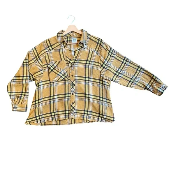BDG black and gold oversized fit flannel - Picture 2 of 4